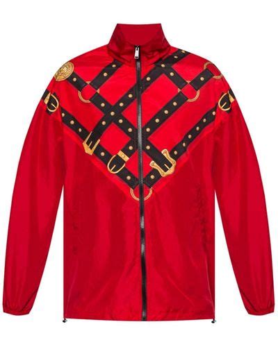 mens red versace jacket|used versace men leather jacket.